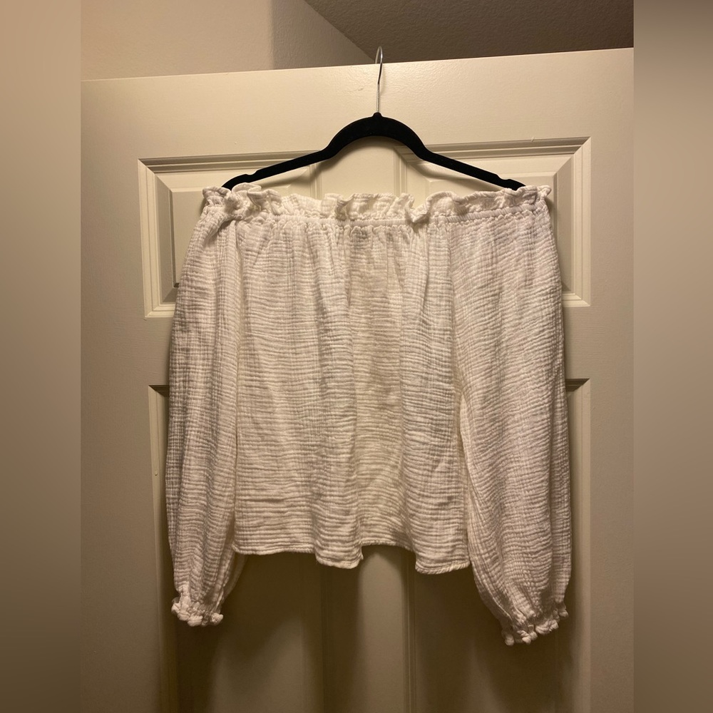 100% cotton white long sleeve shirt